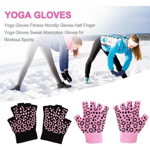 Yoga Gloves Fitness Nonslip Gloves Non-slip Half Finger Yoga Gloves Sweat Absorption Gloves For Workout Sports