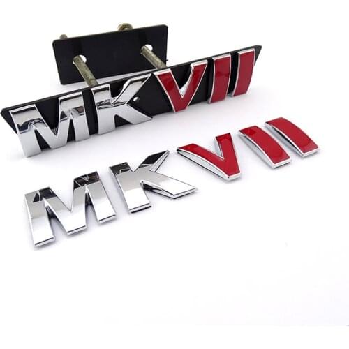 Front 3D auto grille Grill Emblem and rear truck Chrome Red MKVII auto Badge Car Sticker for volkswagen VW Golf MK7
