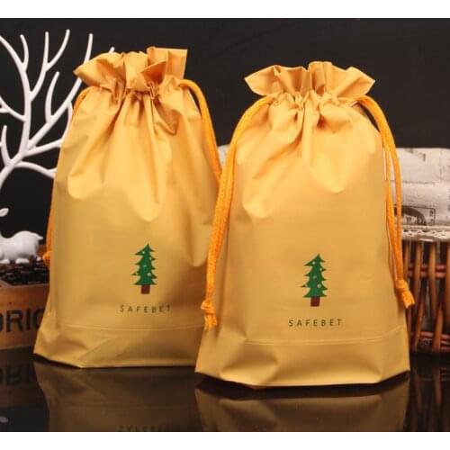 Green Christmas Tree Drawstring Gift Bag Sack Soft EVA Fabic Presents Favors Wrap Bags Holiday Decoration yellow