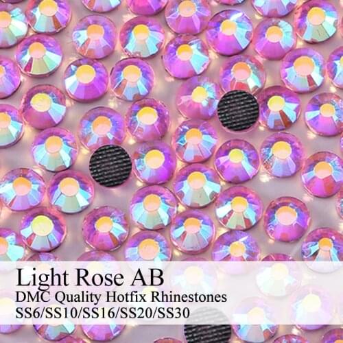 Polaris SS6-SS30 Machine Cut Light Rose AB Strass DMC Hotfix Rhinestones For Garment Accessories