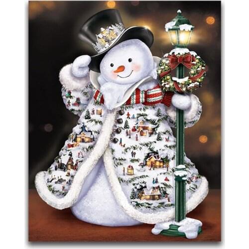 Full Round 5D diamond painting DIY diamond embroidery Christmas snowman Cross Stitch Rhinestone mosaic home decoration