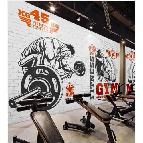 Custom wallpapers 3d murals wallpaper for walls 3 d Modern minimalist gym beautiful muscular man weightlifting background wall