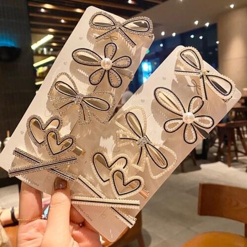 Temperament Korea Popular Hair Clips Fashion Woman Rhinestone Shiny Luxury Hairpins Flower Clip Styling Tools Barrettes