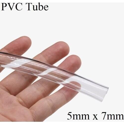 1M 5mm x 7mm PVC Tube Transparent Soft Pipe Antifreeze Oil Hose Garden Irrigation Soft Hose Plant Watering Pots Irrigation Tube