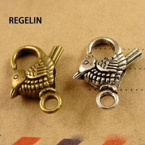 REGELIN 5pcs/lot Retro little bird Lobster Clasp Hooks For Necklace Bracelet Chain DIY Jewelry Accessory Findings