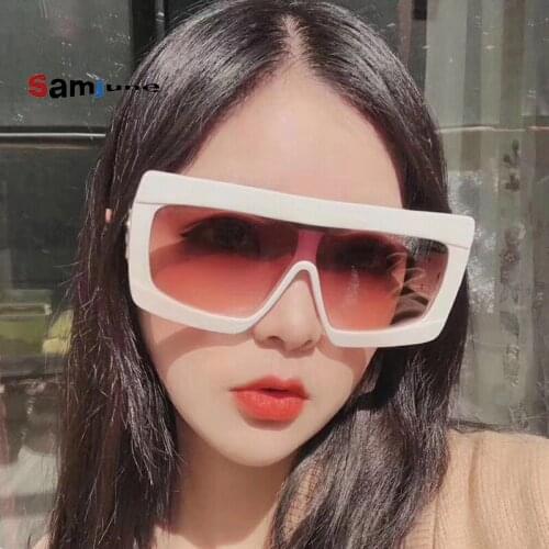 Samjune Fashion Gradient Purple Oversize Sunglasses Brand Designer Vintage Square Sun Glasses Women Outdoor Men Driving Eyewear