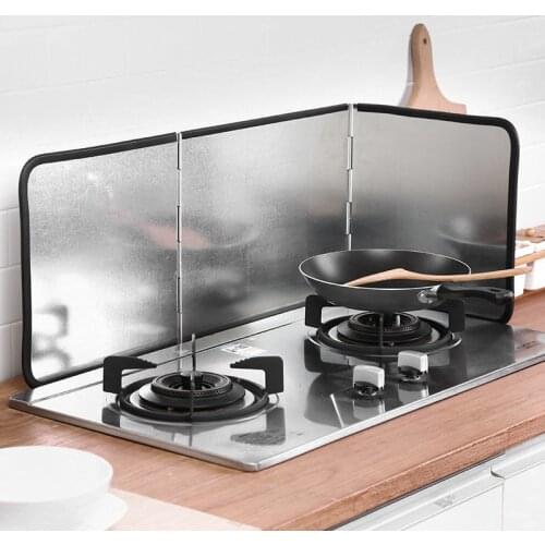 Foldable Kitchen Oil Splash Guard for Wall Block Cover, Galvanized Board Plate Prevent Oil Splash Cooking Hot Baffle Oil Paper C