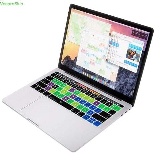 Final Cut Pro X for Macbook Pro 13" A1706 15" A1707 A1989 A1990 Touch Bar Shortcuts Hotkey Slim Silicone Keyboard Cover Skin