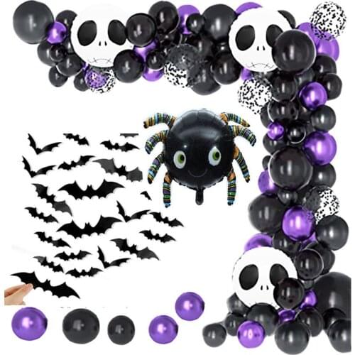 Halloween Party Decoration Balloon With Spider Bat Skeletonand Scary Balloon for Indoor Outdoor Halloween Theme Party Decor