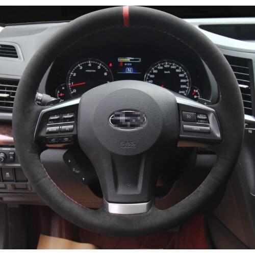 Hand-stitched Suede steering wheel cover Sweat absorption Non-Slip wear-resistant popular For Subaru Outback Forester Legacy XV
