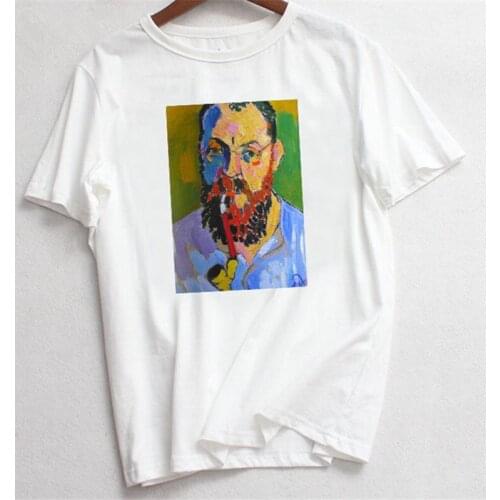 2021 Women T-shirts Fashion Matisse Art Print Tops T Shirts Summer O-neck Ladies Tee Female Shirts Harajuku Kawaii Clothes