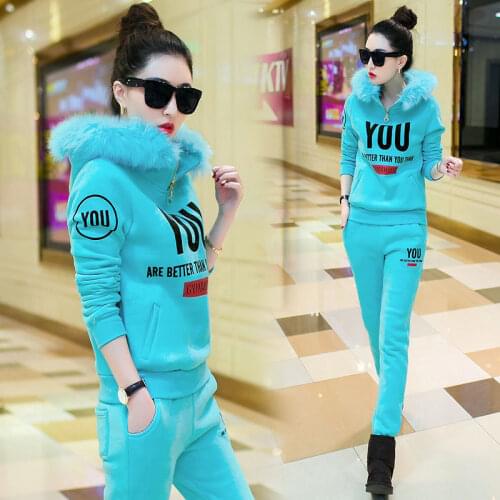 Womens sets Winter Woolen Hooded Cashmere Knitted Warm Suit Sweater + Harem pants Loose Style Two-piece Sets 8110913