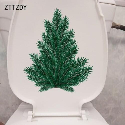 ZTTZDY 21.5×26CM Creative Modern Art Fir Tree Toilet WC Stickers Home Room Wall Decor Accessories T6-0116