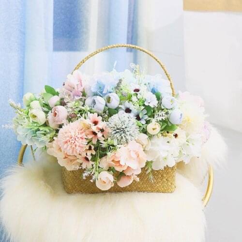 1 Bunch Artificial Flower Home Living Room Wedding Desktop Decor Photograph Prop fake flowers bouquet artifici flower