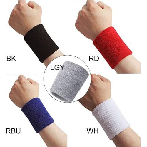1Pair Colorful Cotton Unisex Sport Sweatband Wristband Wrist Protector Running Badminton Basketball Brace Terry Cloth Sweat Band