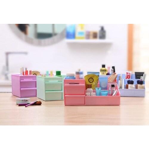 1PC Multi-grid plastic box desktop storage box cosmetic case remote control holder objects Container makeup organizer OK 0219