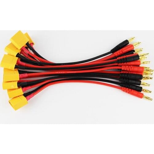 10pcs XT90 to 4.0mm Banana Connector with 14awg 15cm Silicone Cable Charger Wire Lipo Battery Connect Cable for FPV RC