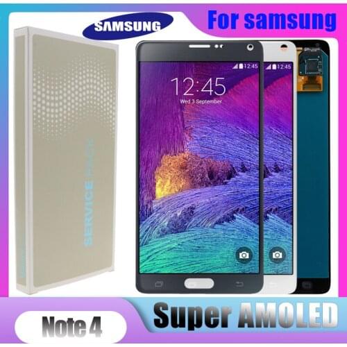 100%Original SUPER AMOLED LCD For SAMSUNG Galaxy Note 4 Touch Screen for SAMSUNG Note 4 LCD Note4 N910 N910A N910F N9100 Display
