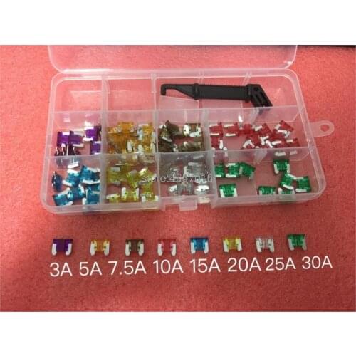 100pcs Micro Auto Car Mini Blade Fuses Assortment Kit with Black Puller 3A 5A 7.5A 10A 15A 20A 25A 30A For Car Auto Truck