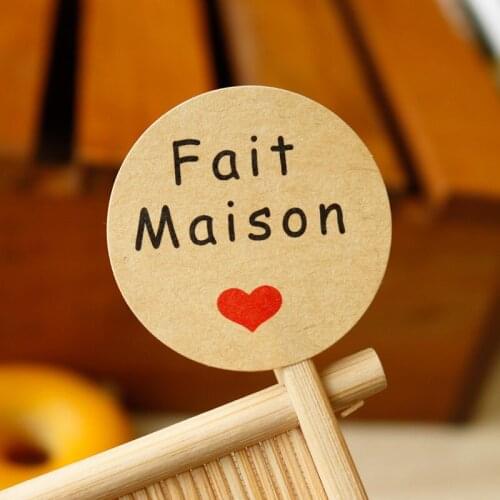 204pcs Kraft Paper Stickers Scrapbooking Fait Maison Sealing Label Adhesive Paper Seal Sticker Handmade Gift Stickers Party Deco