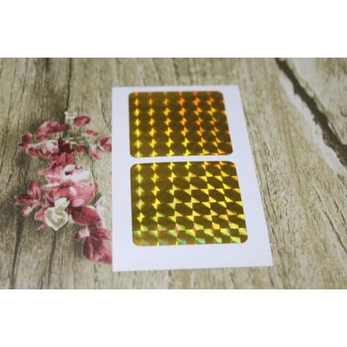 4cm Gold Hologram square stickers