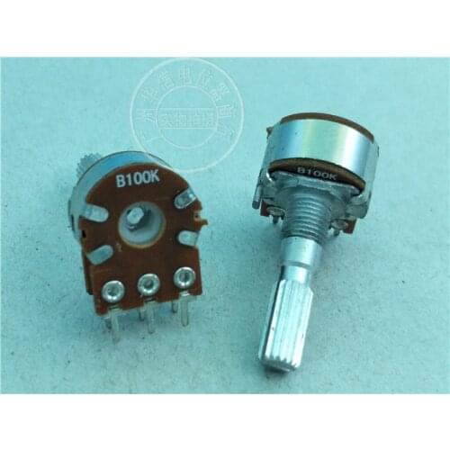 5pcs R1610G 148-type double potentiometer B100K / handle length 25MM / knurled shaft