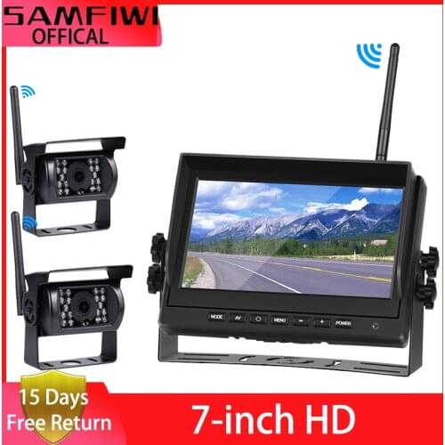 Wireless Car Monitor IR Rear View Camera Wifi Truck Parking Reverse Backup Camera 12-24V TFT LCD Car Screen