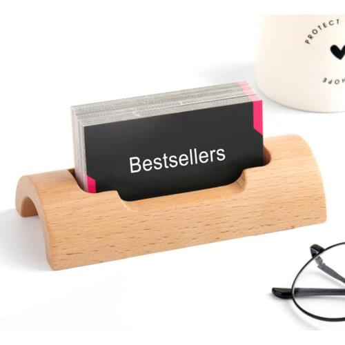 Wooden Desktop Business Card Holders Display Stand Office Name Card Holder Storage Box Business Name Card Shelf Supplies Gifts