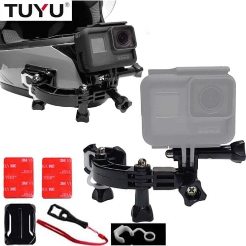 TUYU Helmet Short Type Bending Extension Arm Connector Mount for GoPro Insta360 Xiaoyi Motorcycle helmet chin fixe Accessories