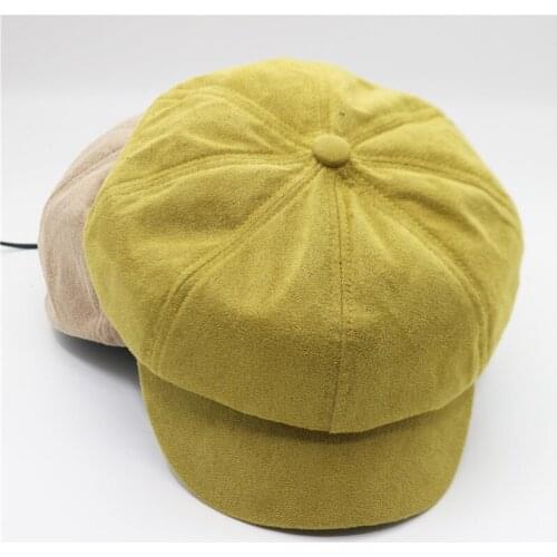 Retro Autumn Winter Spring Cotton Beret Cap Women Plain Solid Octagonal Newsboy Cap Vintage Painter Artist Female Beret Gorras