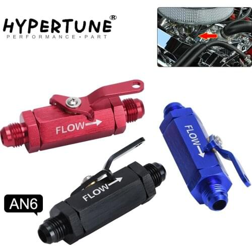 Hypertune - AN6 AN8 AN10 Aluminum Inline Fuel Filter Shut Off Valve Cut Off Valve Fitting w/ Cable Lever 1Pcs