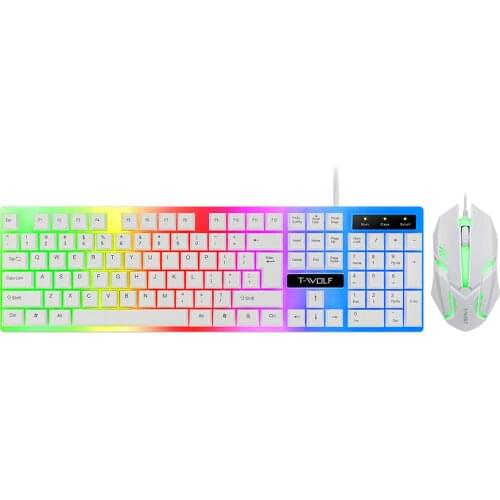 Rgb Wired keyboard and mouse set gaming 104Keys 1600dpi ergonomic dropshipping with Backlit for Gamer Keypad Mouse Mechanical