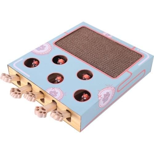 Cat Scratcher Toy Interactive Funny Wooden Frame Wear-Resistant Cat Scratch Board Hamster Games for Cats Kitten Pet Products
