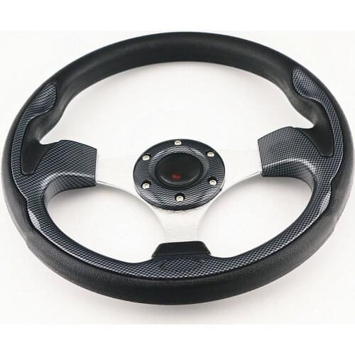 JDM Battle Racing Sport Drifting Black PU Racing Steering Wheel 6 Bolt Horn 320MM