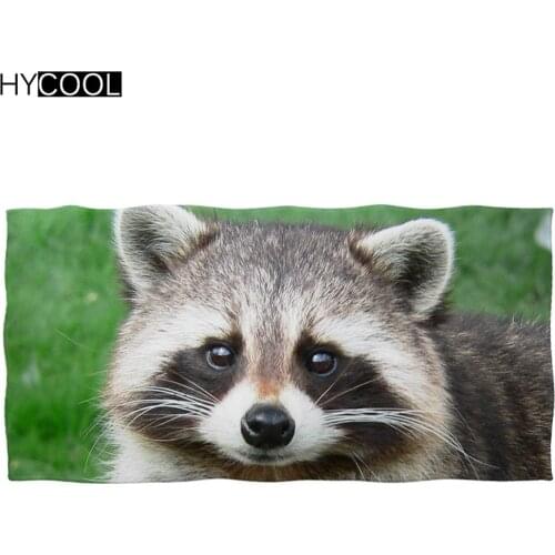 Cute Animal Raccon 3D Print Microfiber Bathing Towels Hotel Bathroom Quick-Dry Face Shower Towels High Absorbing Toallas