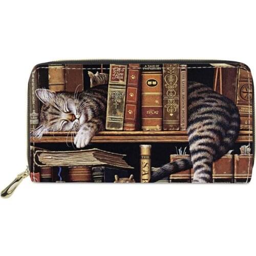 HYCOOL Cute Small Wallet Women Art Cat Print fashion wallet woman Popular Women Money Bag Luxury Purse Organizer Customized