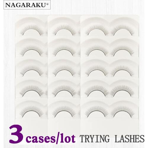 NAGARAKU False Eyelashes Eyelash Extension 3 Trays lot Handmade Training Lashes For Beginners Beauty Salon Student Practice