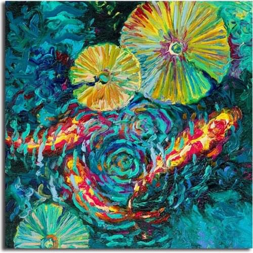 Pesci In Shallows By Iris Scott Wall Art Canvas Poster And Print Canvas Painting Decorative Picture Kitchen Bedroom Home Decor