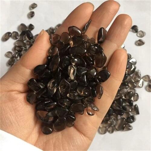 Natural gemstone polished gravel smoky quartz chips crystals healing stones for garden decoration