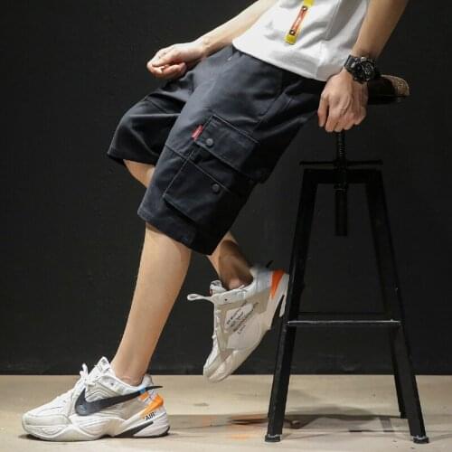 Overalls New 2020 Summer Hot Sale Mens Casual Shorts Male Loose Work Pockets Man Outdoor Knee Length trousers M-5XL K1965