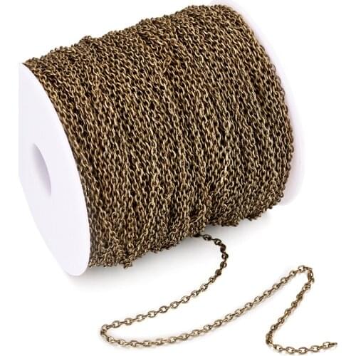 Iron Cross Chains, Antique Bronze, 0.7x2.8x3.9mm, Come On Reel, 100m/roll