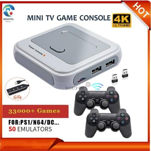 Retro Mini TV Video Game Consoles For PS1/N64/DC Built-in 50 Emulators 33000 Games Support HDMI Out With 2 Wireless Gamepads