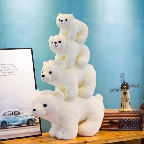 Cute 23/35/45/60cm plush Simulation polar bear stufeed soft doll Pillow Home decoration Soothe doll christmas gift for kid lover