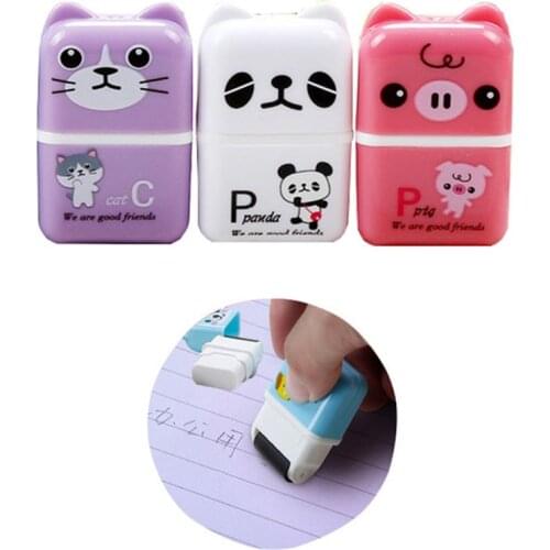 Cute Cartoon Roller Colorful Rectangle Eraser Pencil Rubber Erasers For School Kids