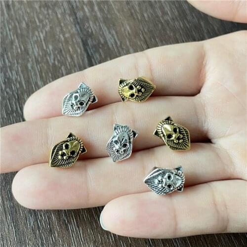 JunKang 15pcs Animal fox lion head bead connectors for jewelry making DIY handmade bracelet necklace accessories wholesale