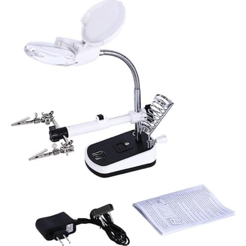 Welding Magnifying Glass With Magnifying LED Light Multifunction Table For Solder Clip Repair Optical Glasses Lens Magnifier