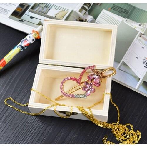 Jewelry Holder Box Rectangle Earring Storage High-Quality Real Wood and Simple case