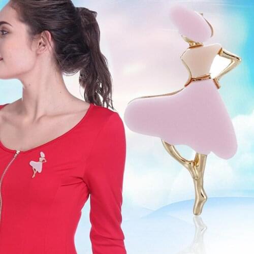 Cardigan Buckle Clips Lovely Figure Brooch Acrylic Ladies Brooches Pins Dance Girl Enamel Pins For Women Scarf