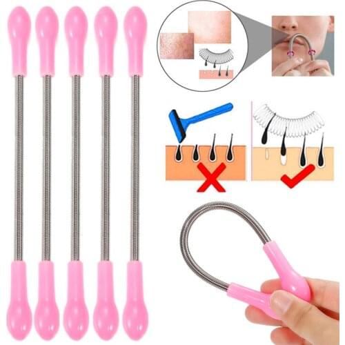1/3/5 Pcs Face Facial Hair Spring Bend Remover Epilator Stick Hair Removal Threading Tool Hair Cleaning Device Stainless Steel
