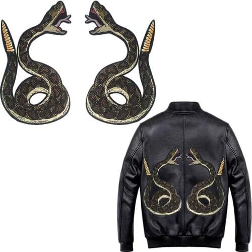 1 Pair New Arrival Arge Stickers For Clothes Patches Snake Embroidery Patch DIY Patches For Clothes Applique Embroidery Patches